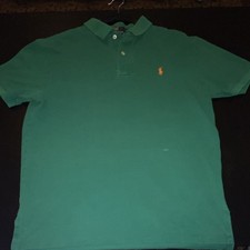 Polo Ralph Lauren Green Custom Fit Men's Polo Shirt Short Sleeve Logo Size M