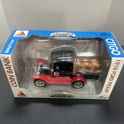 #ad Gearbox 1918 Ford Citgo Gasoline Truck Bank Boxed $28.00