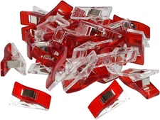 30 Pcs Plastic Sewing Clips for Fabric Crafting and Quilting (Red)