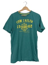 TOM TAILOR T-Shirt Uomo Petrolio Logo Urban Casual (IT 52, EU 48, INT M)