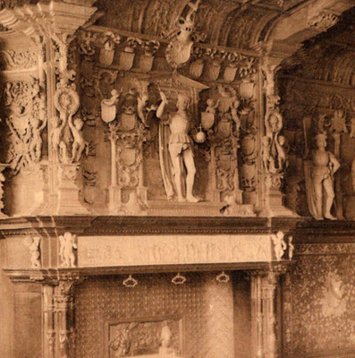 Antique RPPC Fireplace Landhuis van het Brugse Vrije Bruges Belgium c1900s