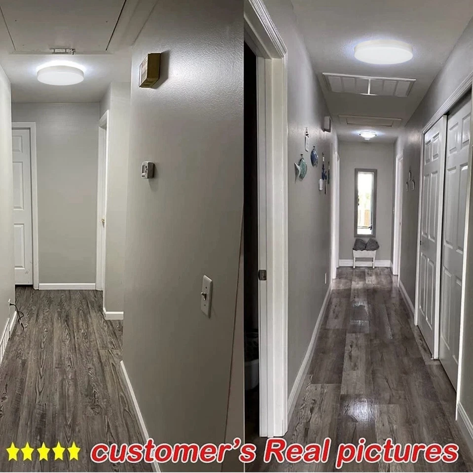 13-дюймовый светодиодный потолочный светильник с креплением заподлицо кухонный домашний светильник круглый бактерицидный - Изображение 3 из 4