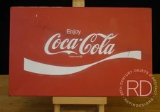 VINTAGE COCA COLA BOTTLE VENDING MACHINE COOLER PANEL METAL BOX SIGN 1960