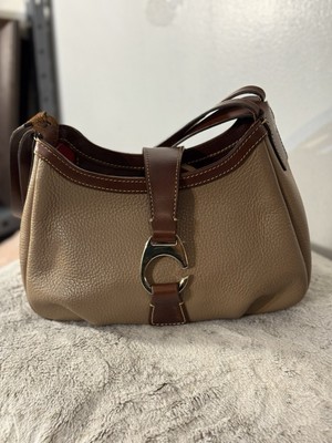Dooney & Bourke Derby Florentine beige  Leather Dual Handle Small Shoulder Bag