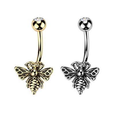 Antique Queen Bee Belly Button Ring 14ga
