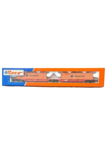 ROCO H0 47107 Container Wagon – 2x 40 ft HAPAG-LLOYD Containers  – 1:87 | Condition: Używany