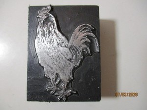 Printing Letterpress Printer Type Block Rooster Print Cut