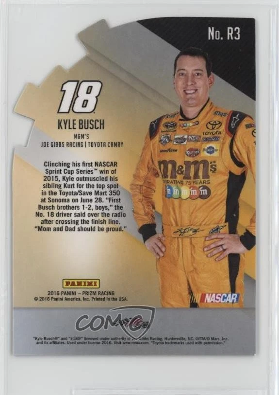 2016 Panini Prizm NASCAR Raising the Flag Kyle Busch #R3 - Image 2 of 2
