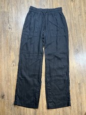 Athleta Pants Womens XS Black Retreat Linen High Rise Wide Leg Minimal Coastal