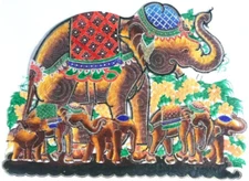 THAI ART LEATHER CARVING CRAFT HANDCRAFT WALL HUNG HOME DECOR ROOM GIFT SOUVENIR