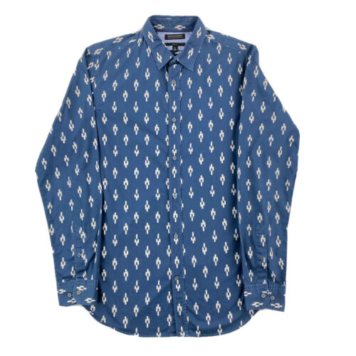 Camicia azteca Banana Republic slim fit uomo M blu polsino infradito manica lunga con bottoni - Foto 2 di 15