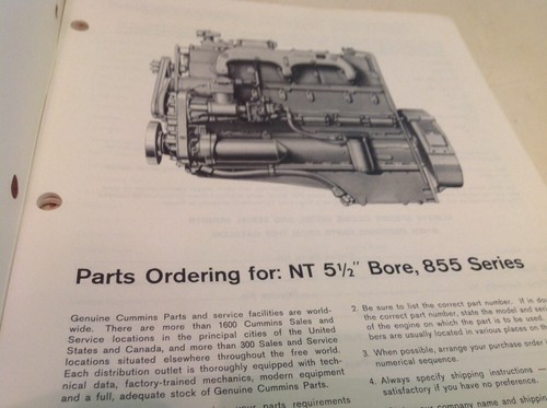 Cummins Parts Catolog Model Nt -51/2" Bore 855 Series Bulletin 967109-A - Bild 2 von 2