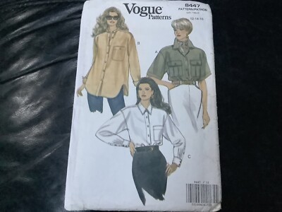  Vogue 8447 locker sitzendes Taschen überschnittene Schulter Shirt Muster Gr. 6-10 ungeschnitten