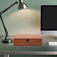 Wooden Desktop Jewelry Organizer, Single-Drawer Desktop Drawer Organizer