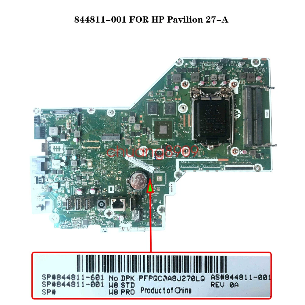 844811 001 For HP PAVILION 24 A 27 A GeForce 930mx 2GB SOCKET AIO MOTHERBOARD