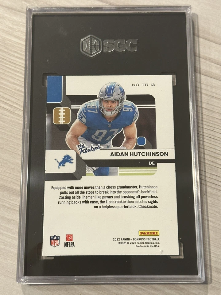 2022 Panini Donruss Aidan Hutchinson RC Prizm TR-13 Graded 8.5 - Image 3 of 3