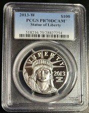 2013-W 1 oz Platinum $100 American Eagle Proof Coin. PCGS PR70DCAM 3995.00 per troy oz