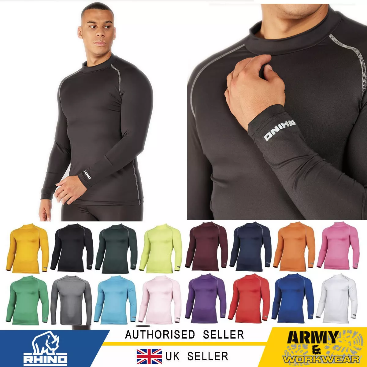 Mens Base Layer Top Long Sleeve Compression Armour Top Thermal Gym Sports  Shirt