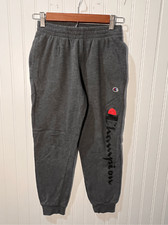 Champion Joggers Boys Medium Dark Gray With Logo Down Leg Athleisure KidsCore