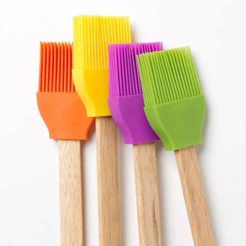 Prime Pacific Cook's Corner Silicone and Wood Basting Brush Set of 4