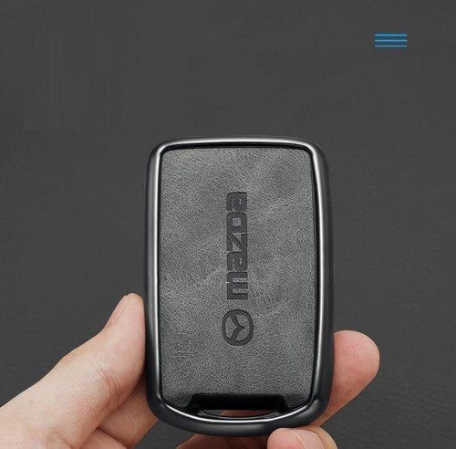 Leather and TPU Car Remote Key Fob Cover Case For Mazda 3 CX4 CX5 CX8 CX9 CX-30 - Picture 8 of 27