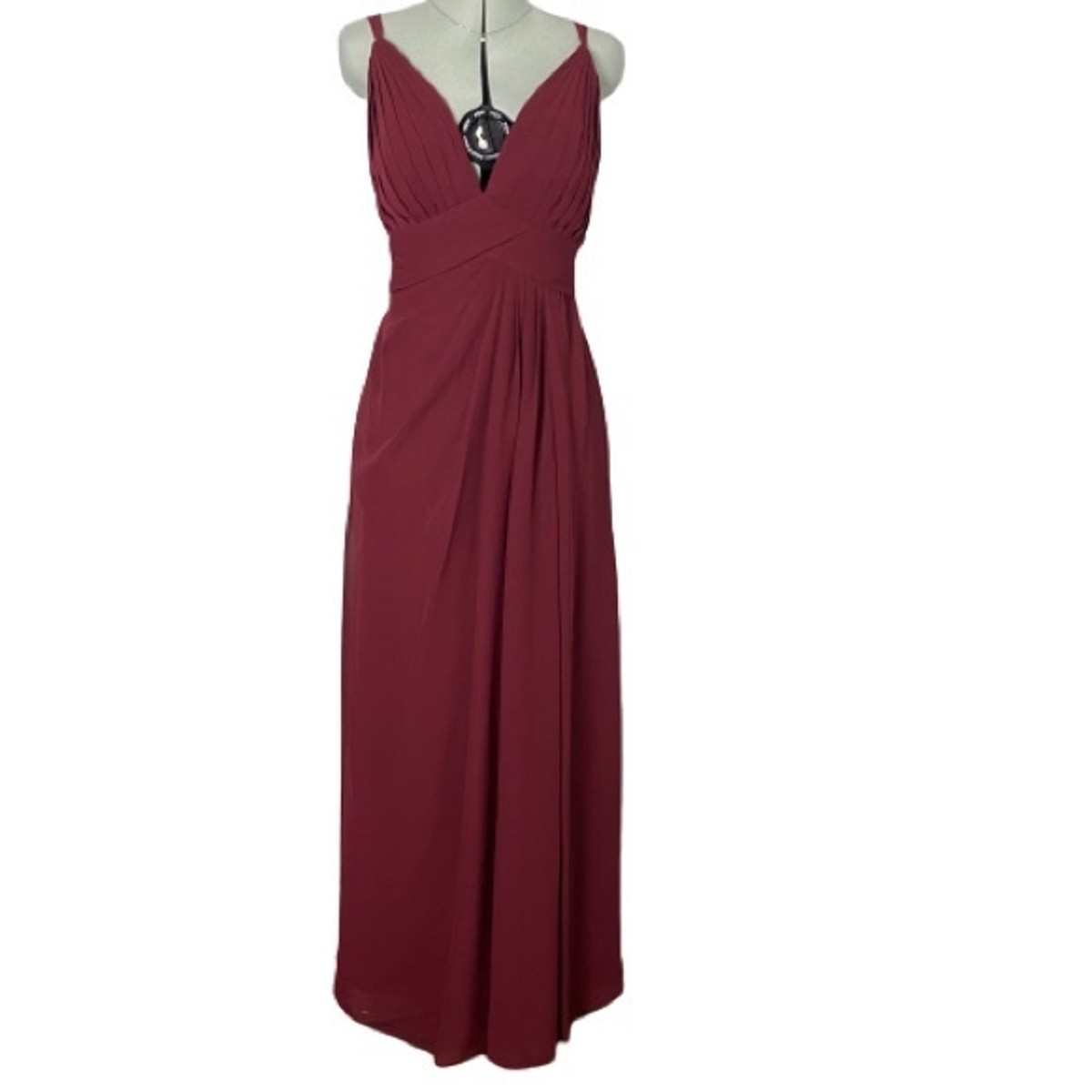 Azazie Maren Allure in Cabernet Backless Chiffon Formal Dress Bridesmaid  Size 0 | eBay