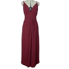 Azazie Maren Allure in Cabernet Backless Chiffon Formal Dress Bridesmaid Size 0