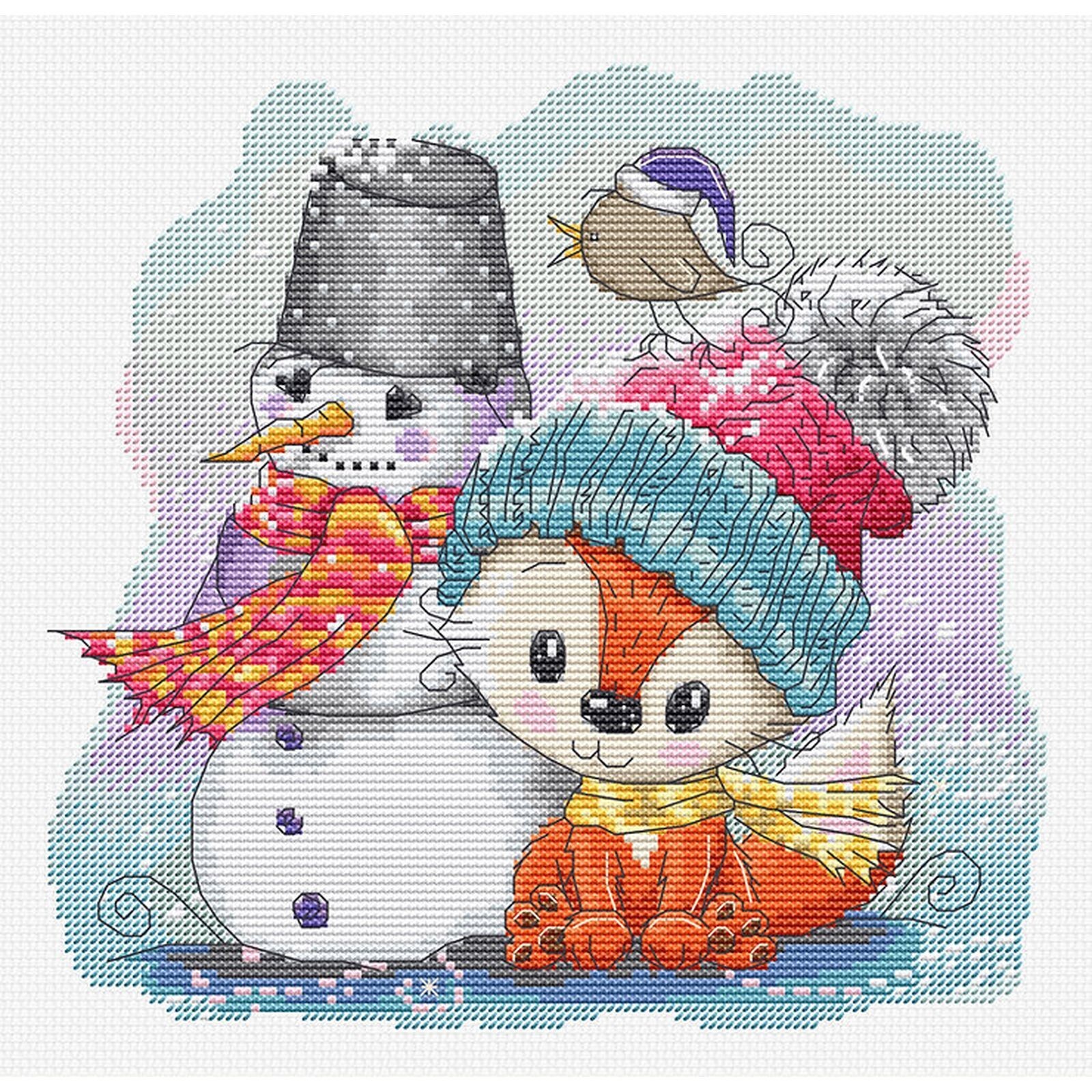 Kit point de croix Luca-S B1200 broderie animaux avec diagramme clair