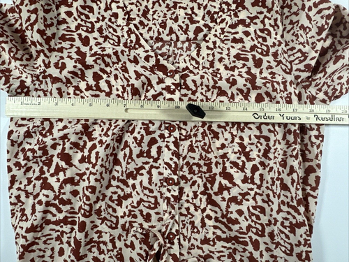 Cabi Women's Size Small Animal Print Sienna Red Ruffle Trim 3/4 Sleeve Dress - Picture 6 of 7