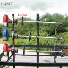 3-Place Weedeater Edge Trimmer Rack - OPEN Landscape Trailer with locks New