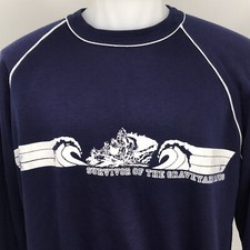 Vintage 80s Graveyard Rapids Spanish River Whitewater Rafting Mens Sweatshirt L