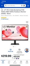 LG - 27 IPS 3-Side Borderless FHD 100Hz AMD 100Hz FreeSync Monitor HDMI