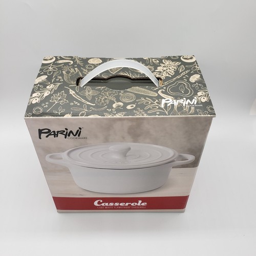 Parini 1.5 QT Flameproof Casserole Dish With Lid White ** eBay