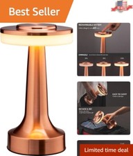 O  Bright Portable LED Table Lamp   Touch Sensor  3-Level Brightness, Rose Gold