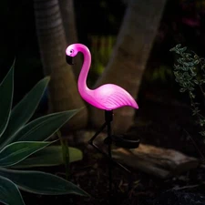 Solar Powered Flamingo Lights Garden Lawn Yard Lamp Outdoor Decorations