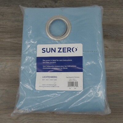 Sun Zero Riley Kids Bedroom Blackout Grommet Curtain Panel, 40 in x 95, Surf