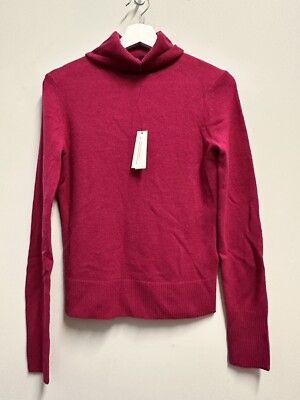 NWT Banana Republic Caro Lightweight 100%Cashmere Turtleneck Sweater XS Pink Sof