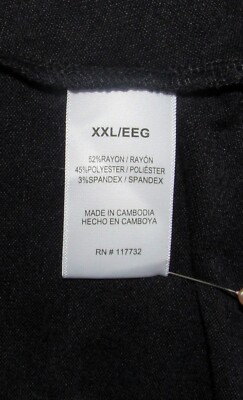 NEW w/Tag ZX PLATINUM Flow Knotted Top XXL Black Knit Long Sleeve