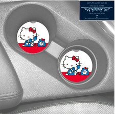 Hello Kitty Talking On The Phone Pattern Sandstone Car Coasters Absorbs Set 2