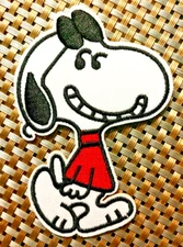 Snoopy red shirt Cartoon Embroidered Patch Iron-On Sew-On US shipping
