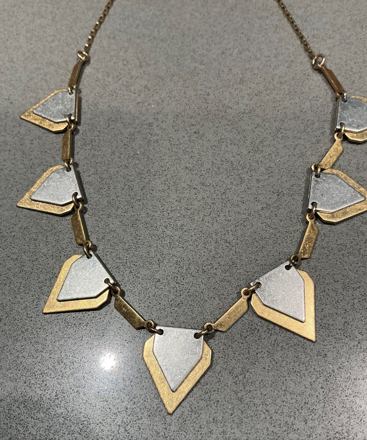 J.Crew Two Tone Hinged Triangle Geometric GOLD SI… - image 2