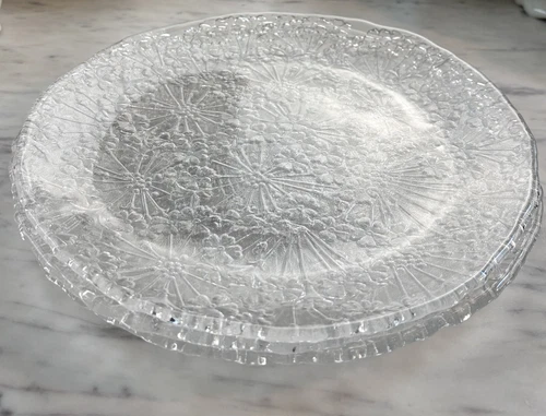 Lot Of 3 Vtg RARE Sasaki Japan For Mikasa 24% Pb Crystal Plates 10.75” Floral