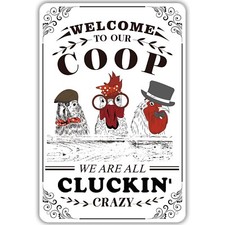 Chicken Coop Signs, Welcome to Our Coop, Chicken Signs for Coop, Farm, Home, ...