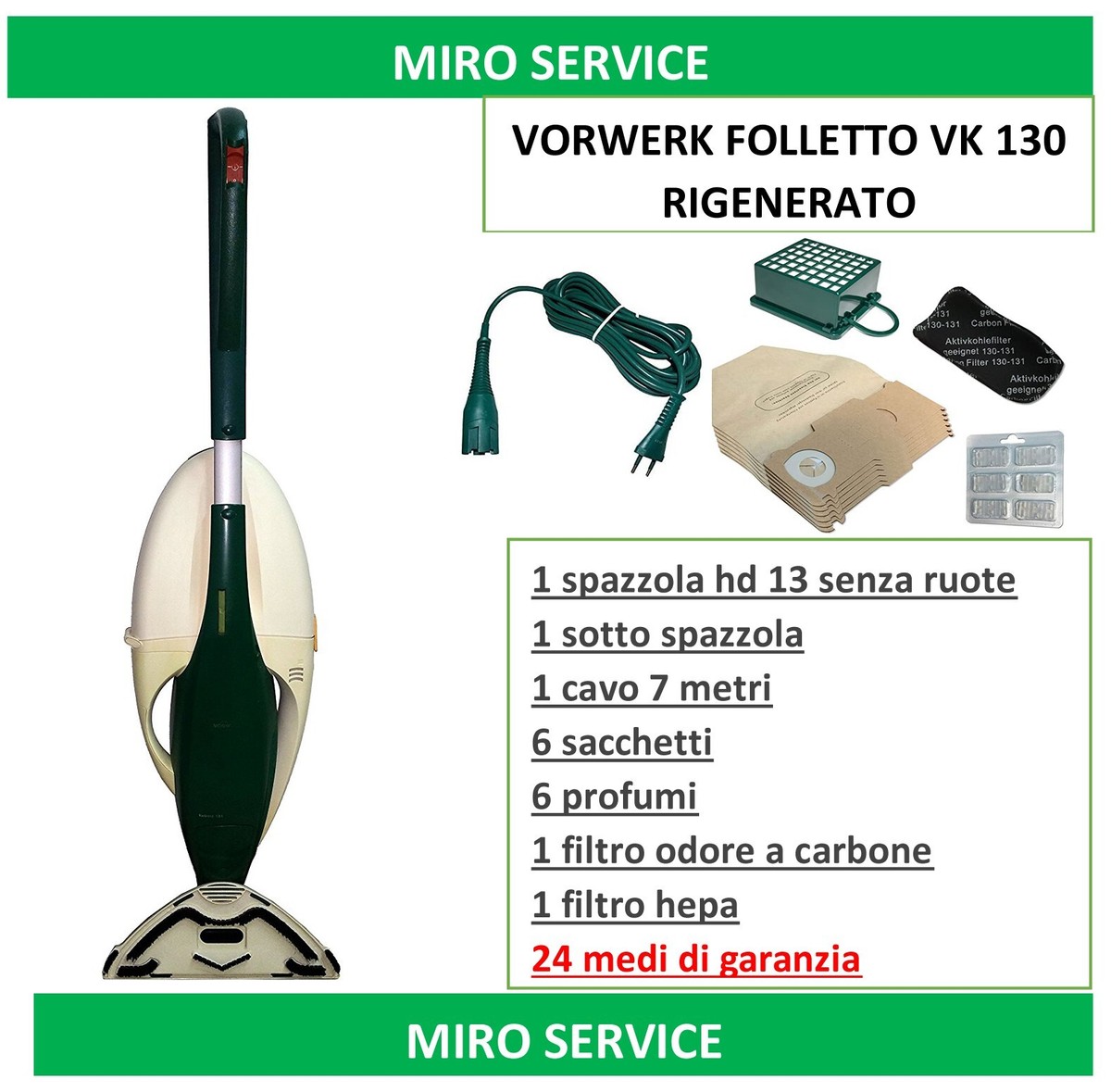 Filtro HEPA Per Folletto VK131 - Ricambio, 750W, Con Sacchetti E Profumi, Rigenerato - Foto 11