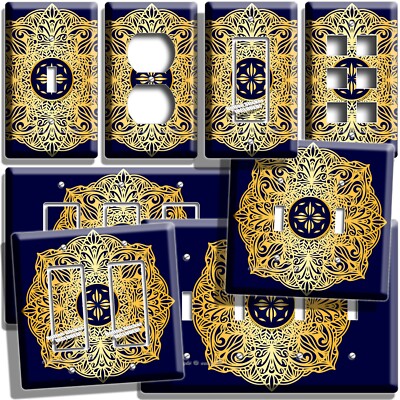 GOLDEN MANDALA BALANCE SERENITY LIGHT SWITCH OUTLET WALL PLATES ROOM HOME DECOR