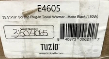 ICO Bath Sorano E4605 35-1/2"W x 19"H 110-120V Plug-In Towel Warmer,Matte Black