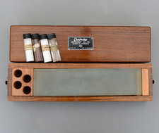 Vintage Cambridge Instrument Sharpening Glass Stone With Clock Oil Abrasive