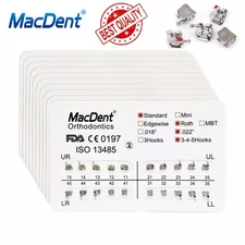 10 Packs MacDent Dental Orthodontic Brackets Braces Standard Roth .022 Hooks 345