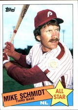 Mike Schmidt 1985 Topps #714 Philadelphia Phillies FREE SHIPPING AutographDen