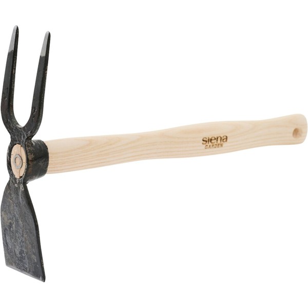 Geschmiedete Hacke Handhacke Gartenhacke 2 Zinken Mit Eschenholzgriff 7 Cm-image